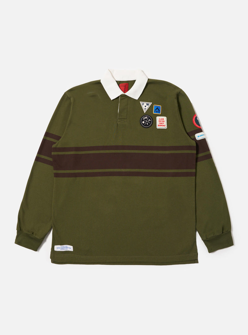 Topologie x Universal Works Olive/Brown MW Organic Cotton Rugby Shirt