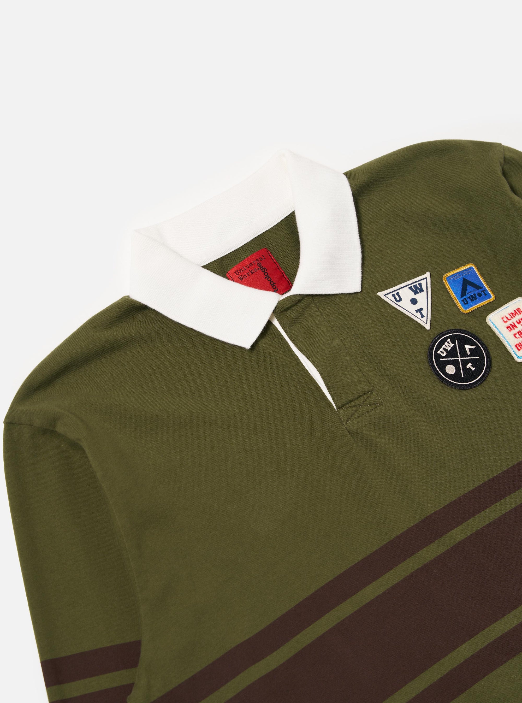 Topologie x Universal Works Olive/Brown MW Organic Cotton Rugby Shirt