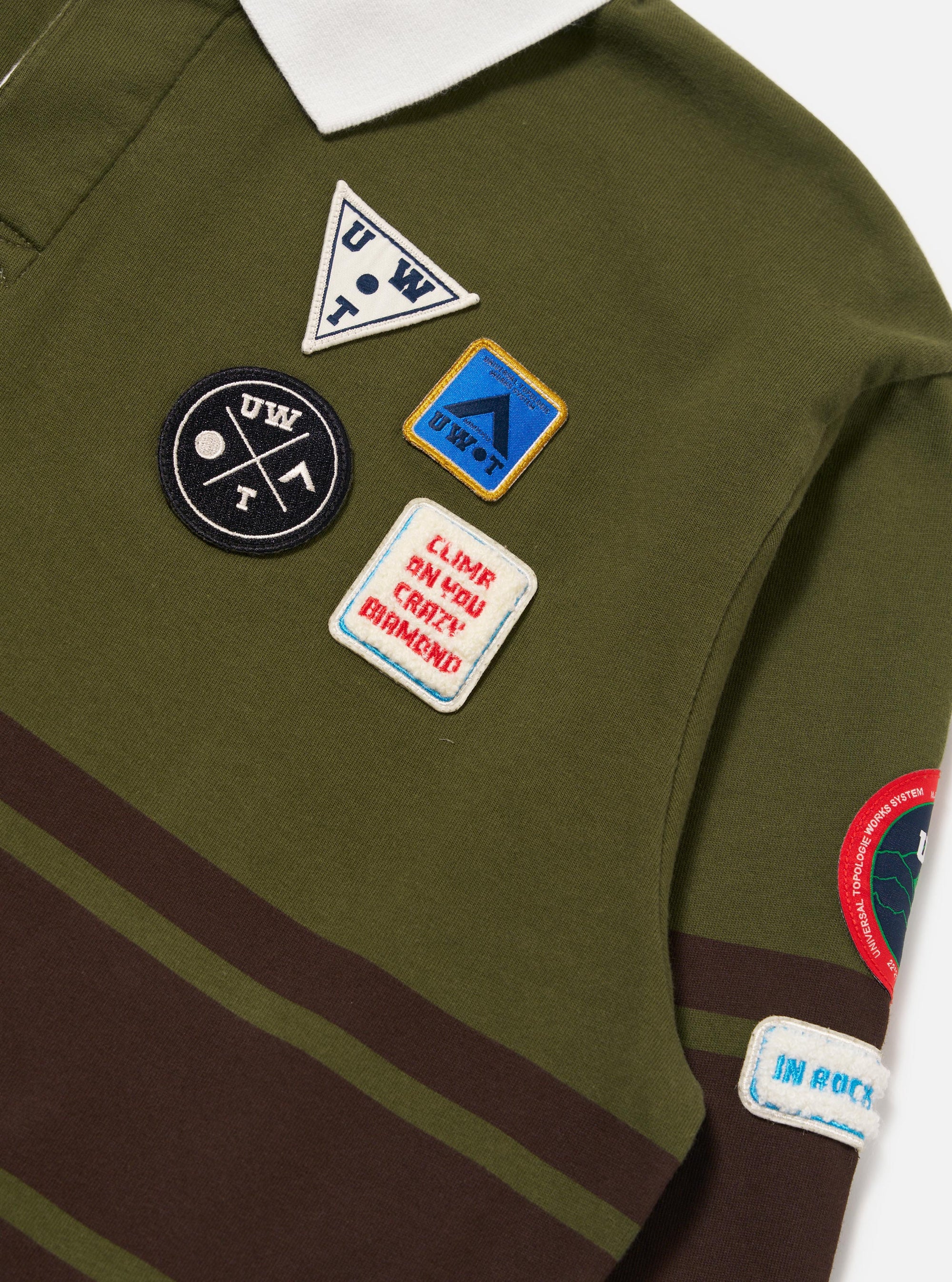 Topologie x Universal Works Olive/Brown MW Organic Cotton Rugby Shirt