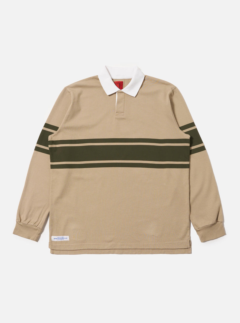 Topologie x Universal Works Sand/Olive MW Organic Cotton Rugby Shirt