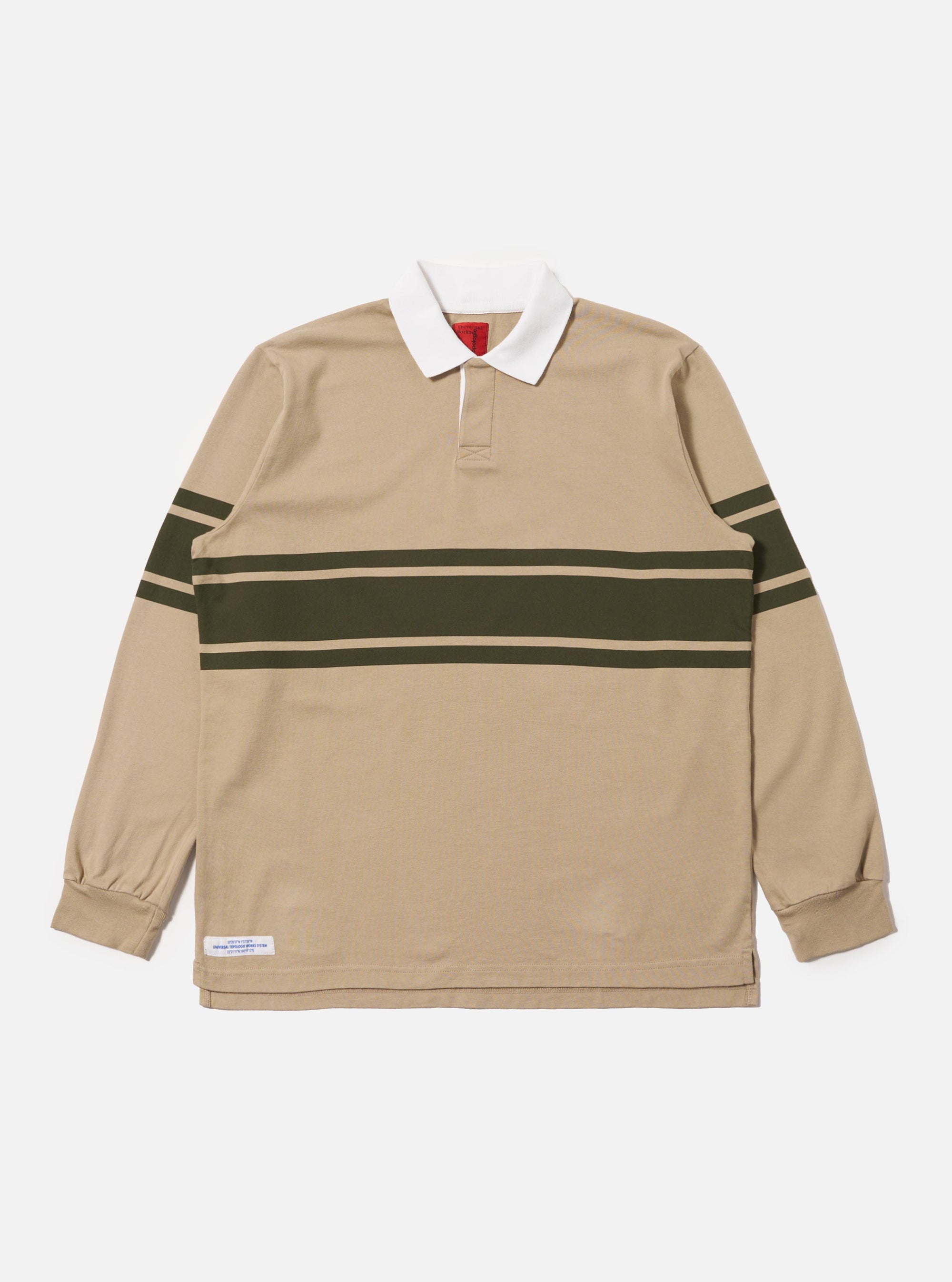 Topologie x Universal Works Sand/Olive MW Organic Cotton Rugby Shirt