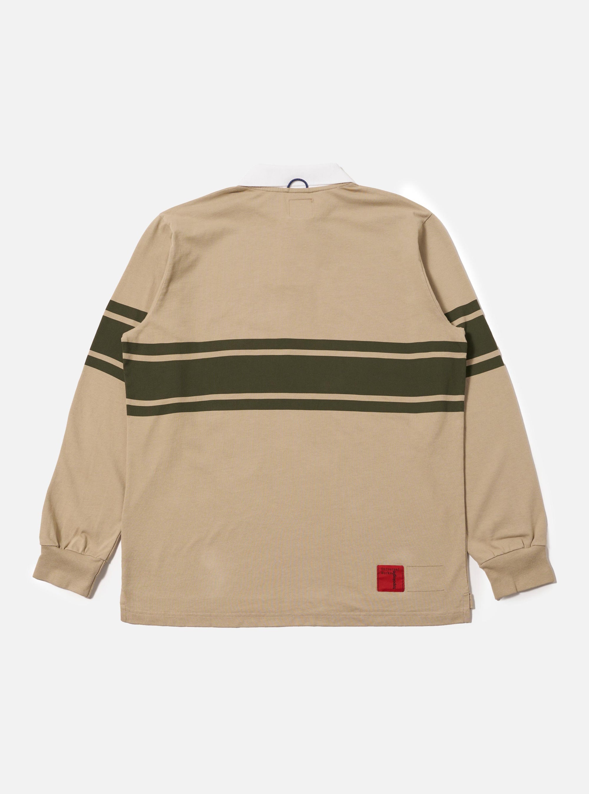 Topologie x Universal Works Sand/Olive MW Organic Cotton Rugby Shirt