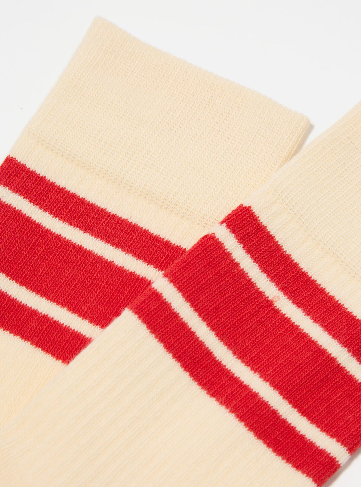 Topologie x Universal Works Ecru/Red Cotton Rib Sport Sock