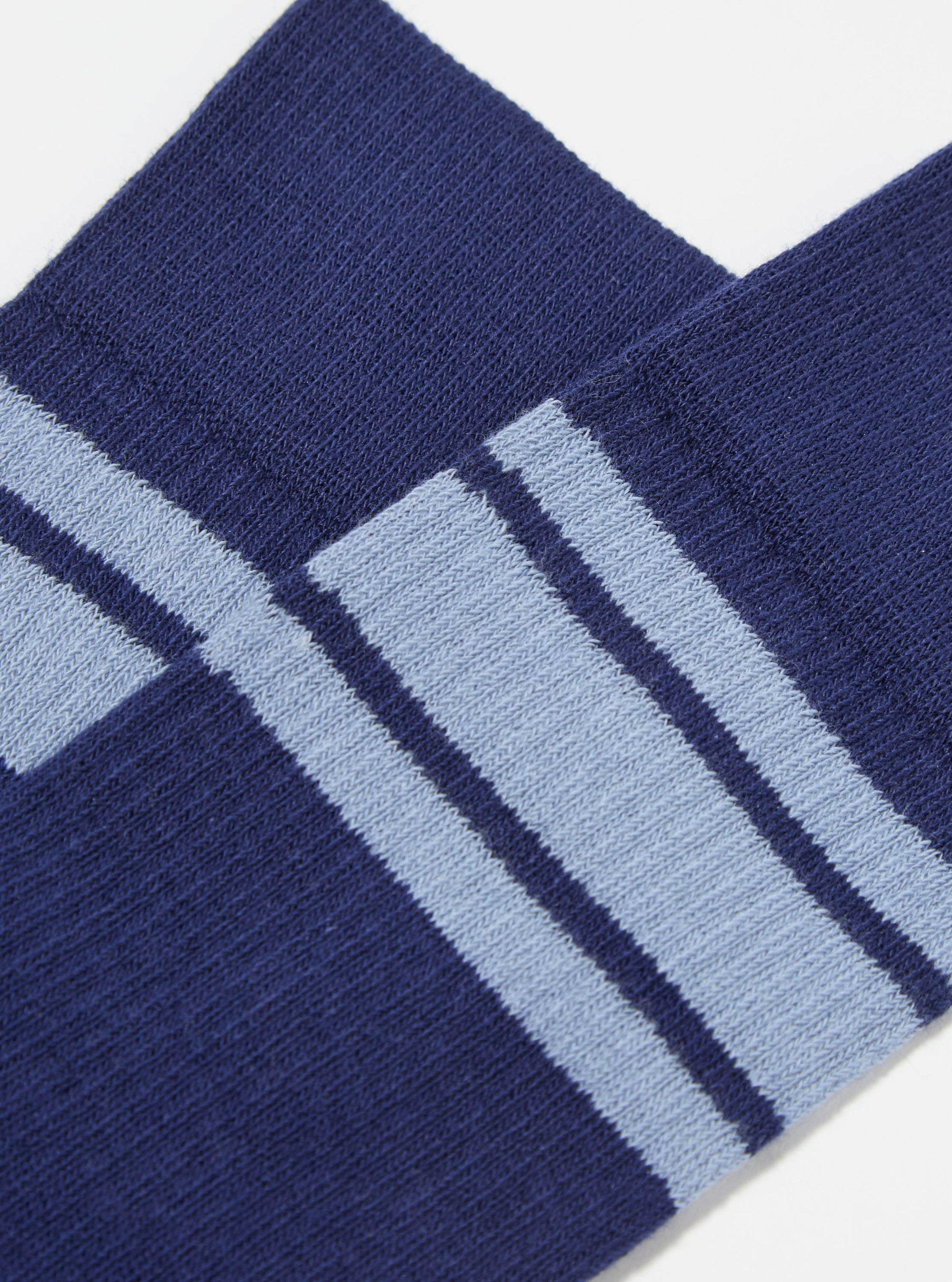 Topologie x Universal Works Navy/Blue Cotton Rib Sport Sock