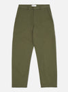 The Light Olive Twill Curved Pant on a white background. These stylish pants are made from durable twill and feature a modern, curved fit.
