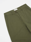 Close-up of the Light Olive Twill Curved Pant on a white background. The twill fabric is visible, showcasing the texture and color of the pants.