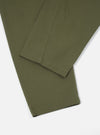 Close-up of the Light Olive Twill Curved Pant on a white background, showcasing the twill fabric and curved design.