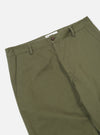 Close-up of the Light Olive Twill Aston Pant on a white background. The twill fabric is visible, showcasing the texture and color of the pants.