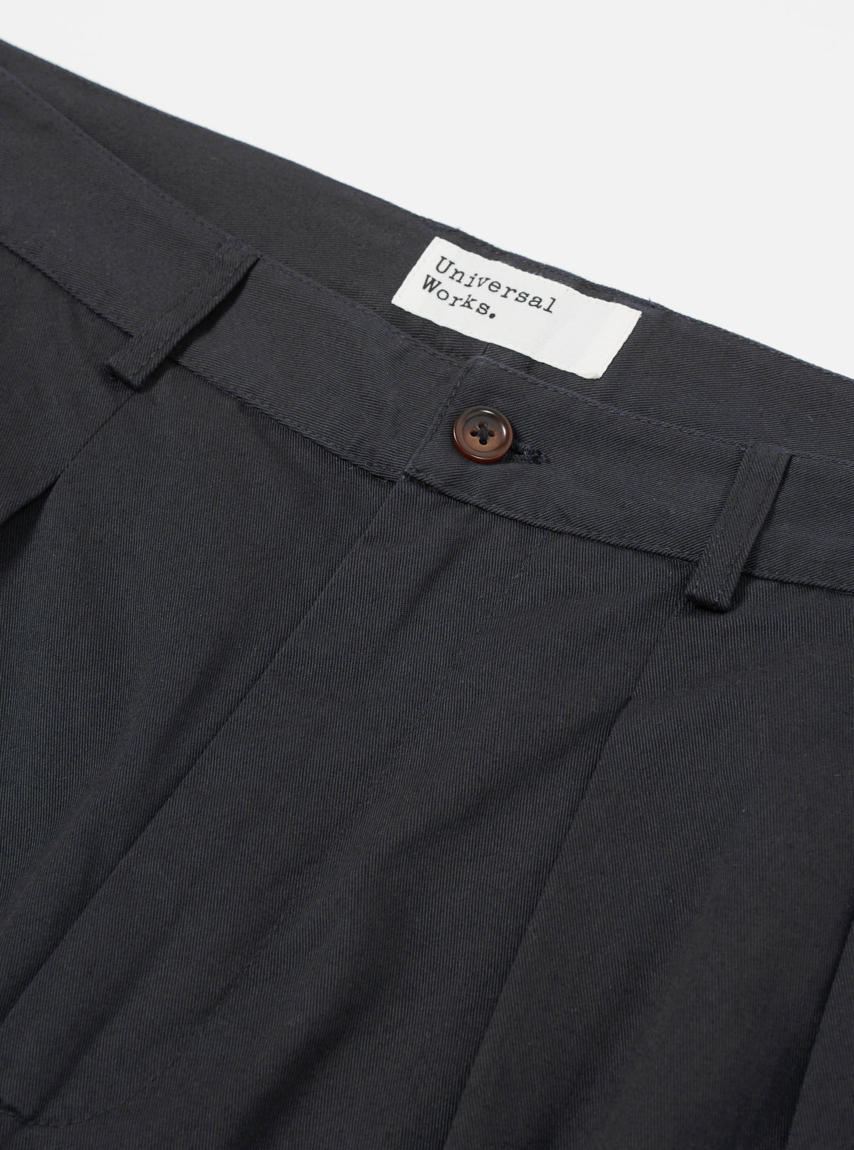Black Twill Double Pleat Pant