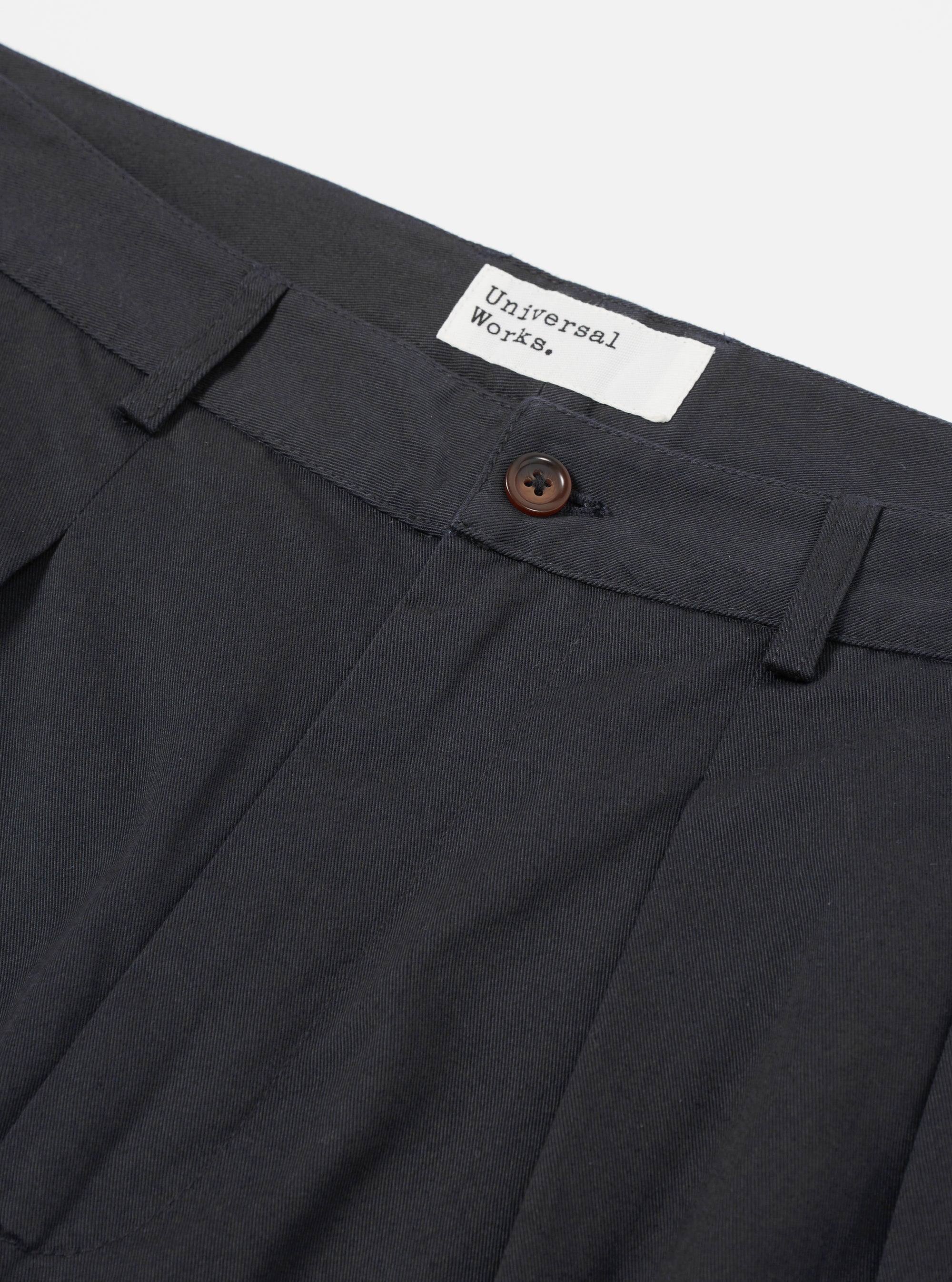Black Twill Double Pleat Pant