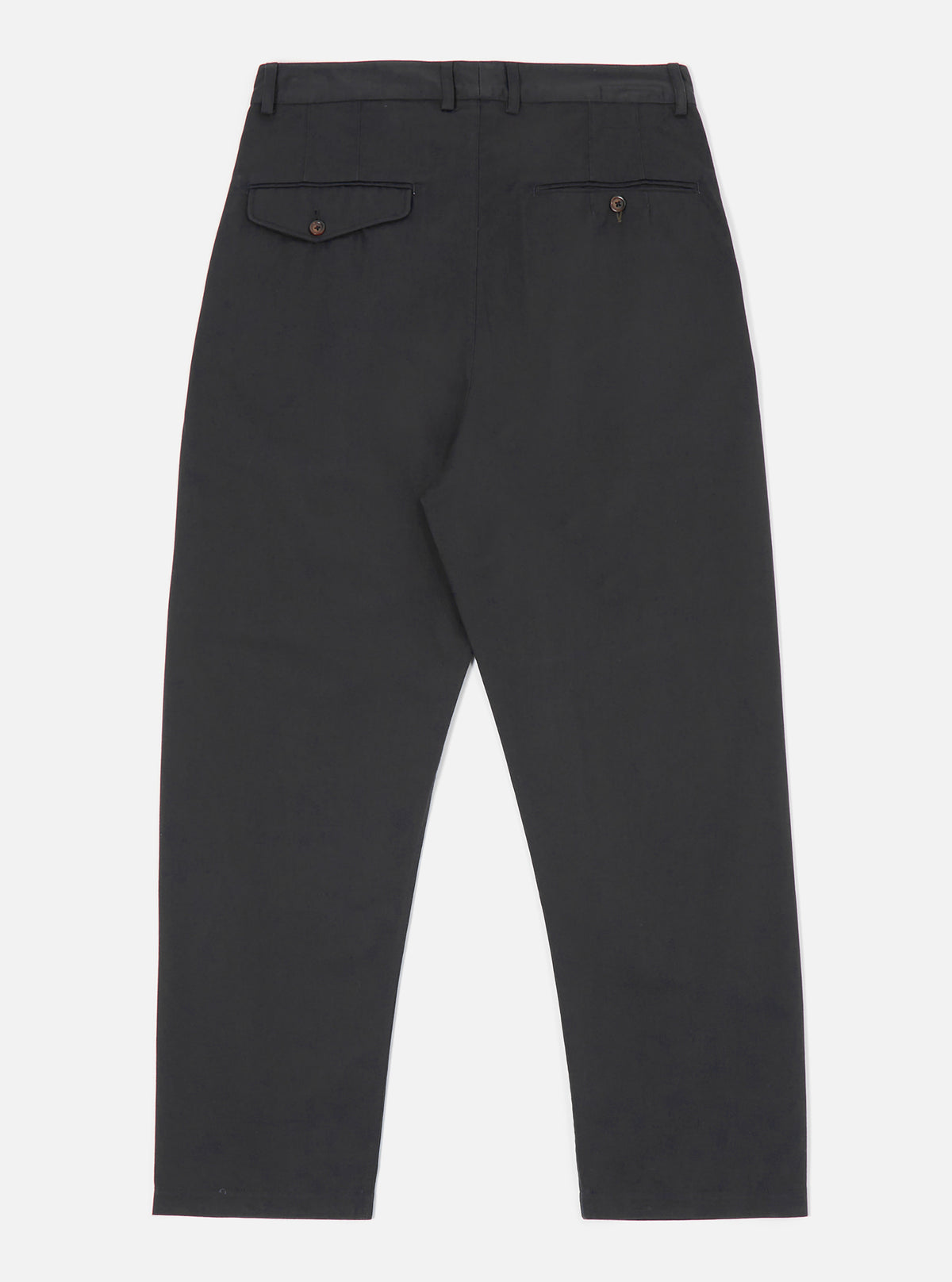 Black Twill Double Pleat Pant