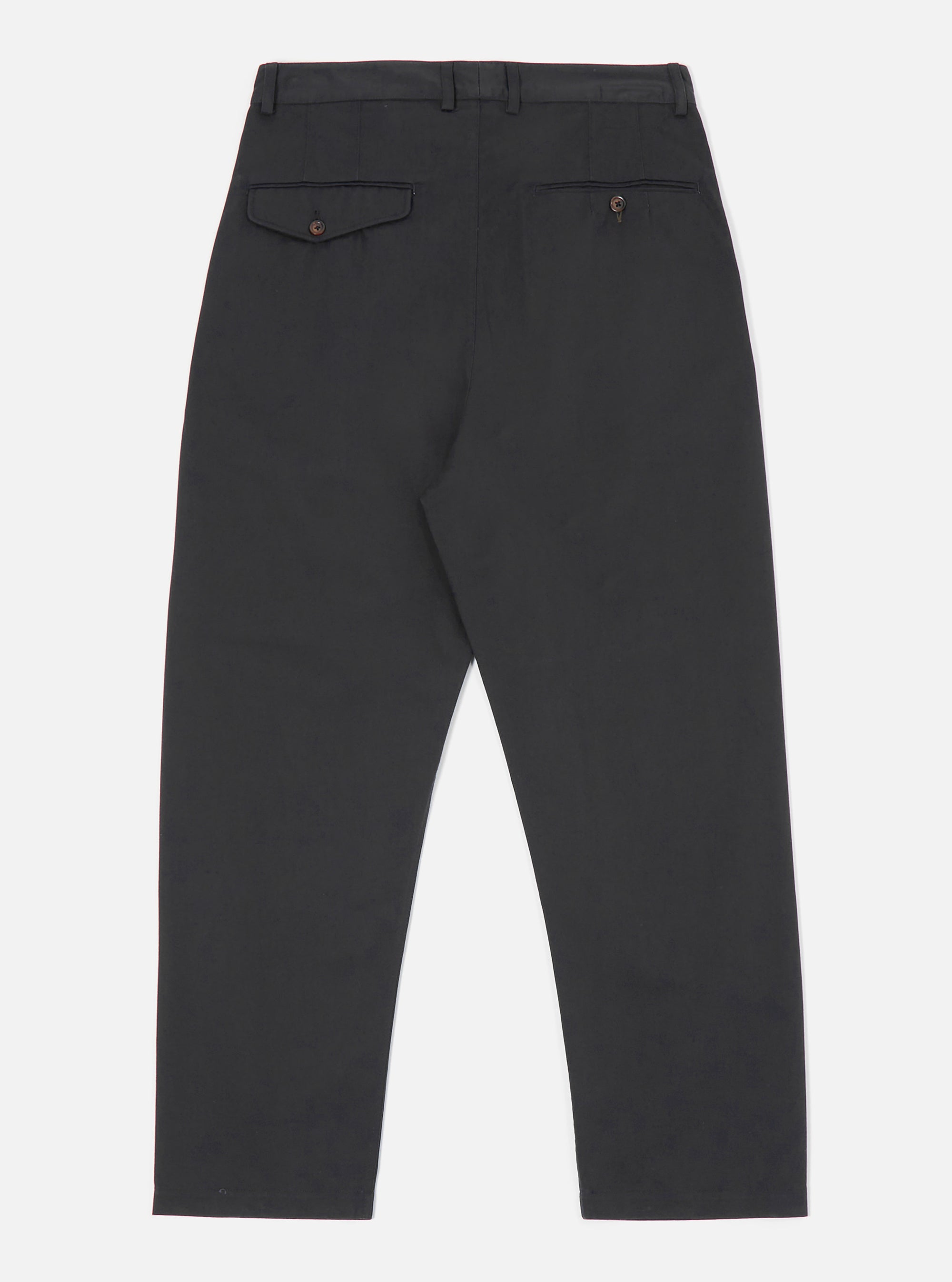 Black Twill Double Pleat Pant