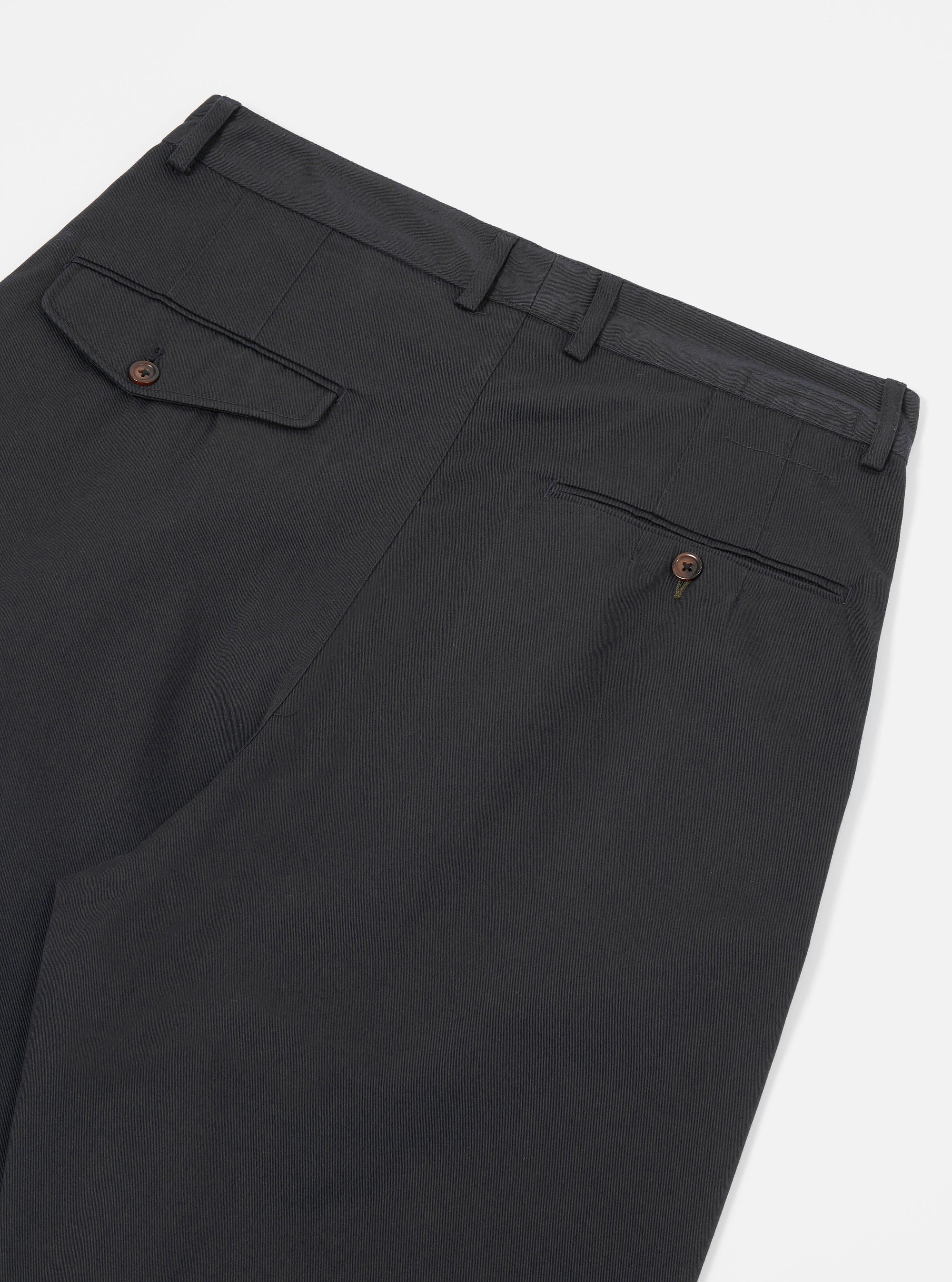 Black Twill Double Pleat Pant