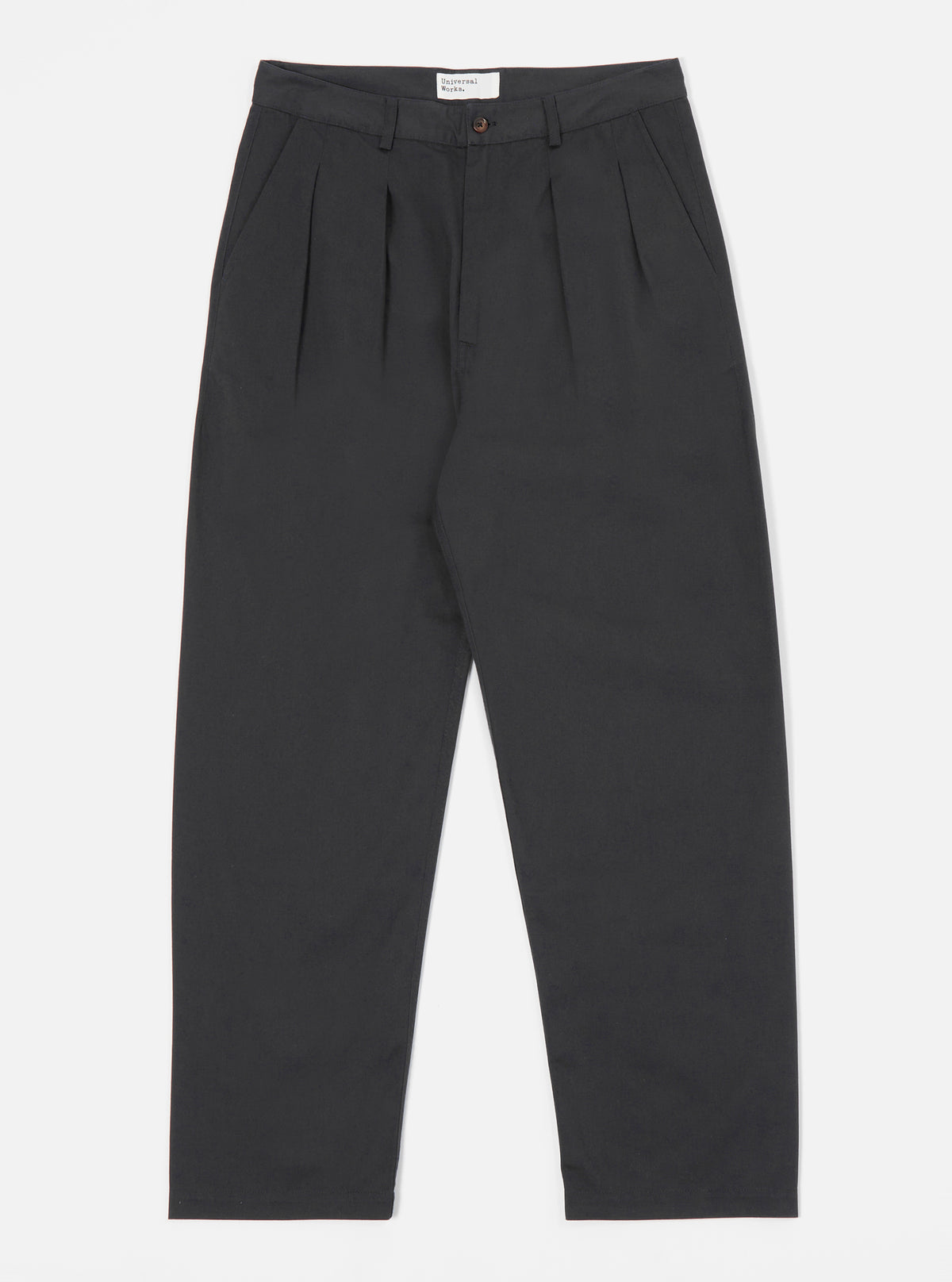 Black Twill Double Pleat Pant