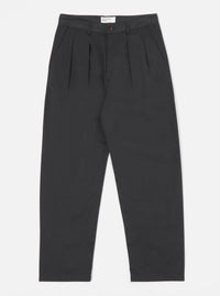 Black Twill Double Pleat Pant