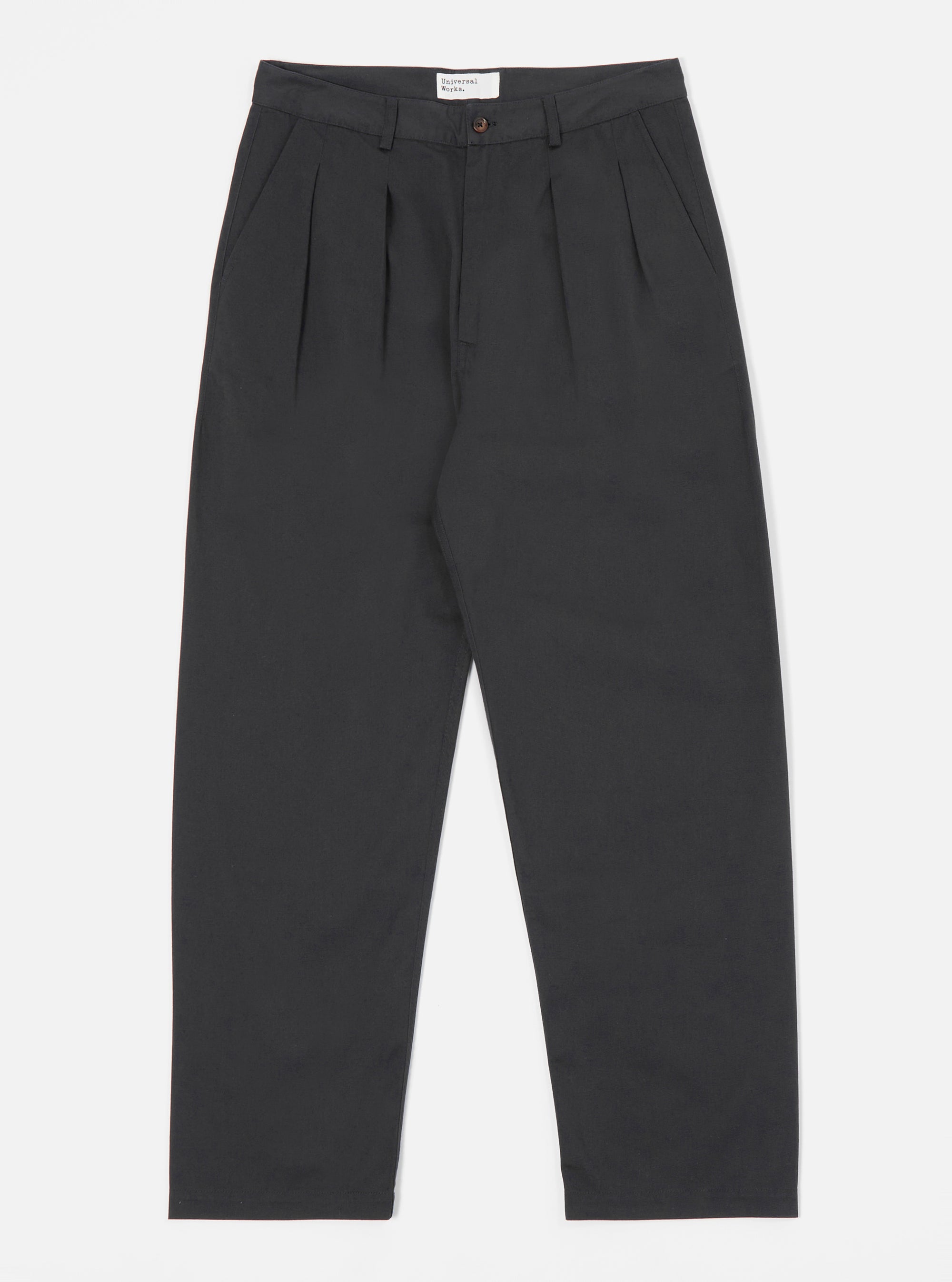 Black Twill Double Pleat Pant
