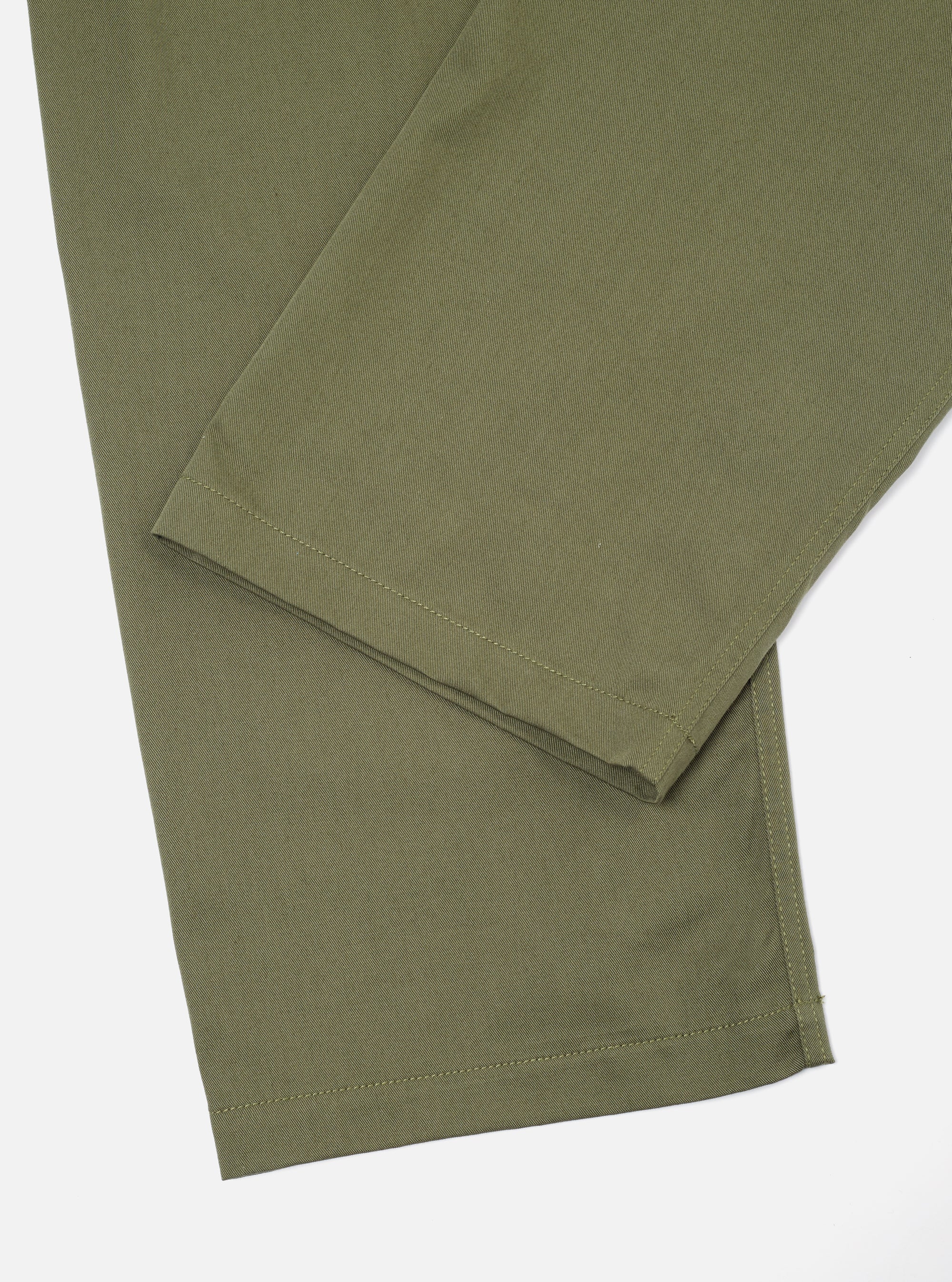 Light Olive Twill Double Pleat Pant