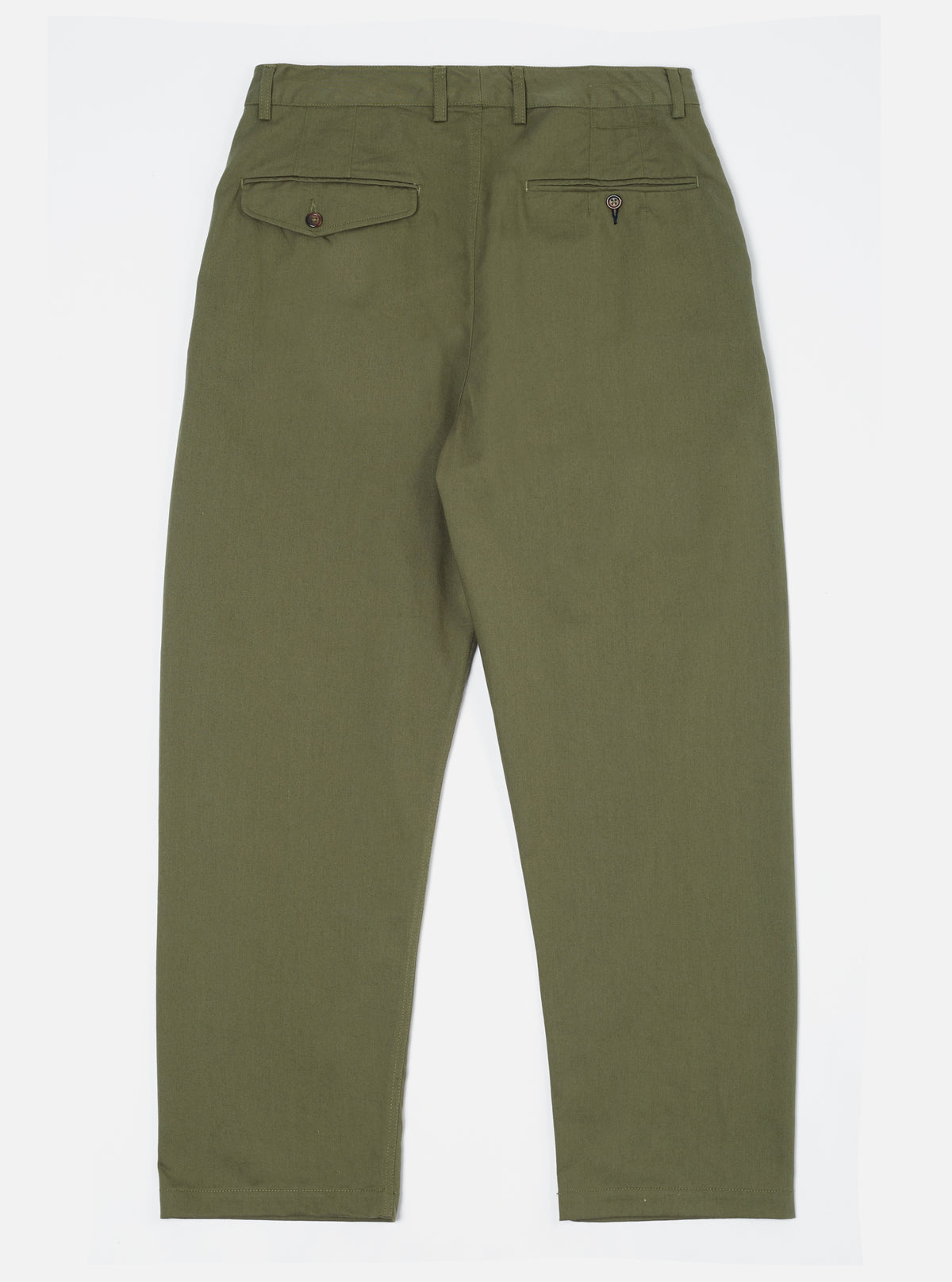 Light Olive Twill Double Pleat Pant