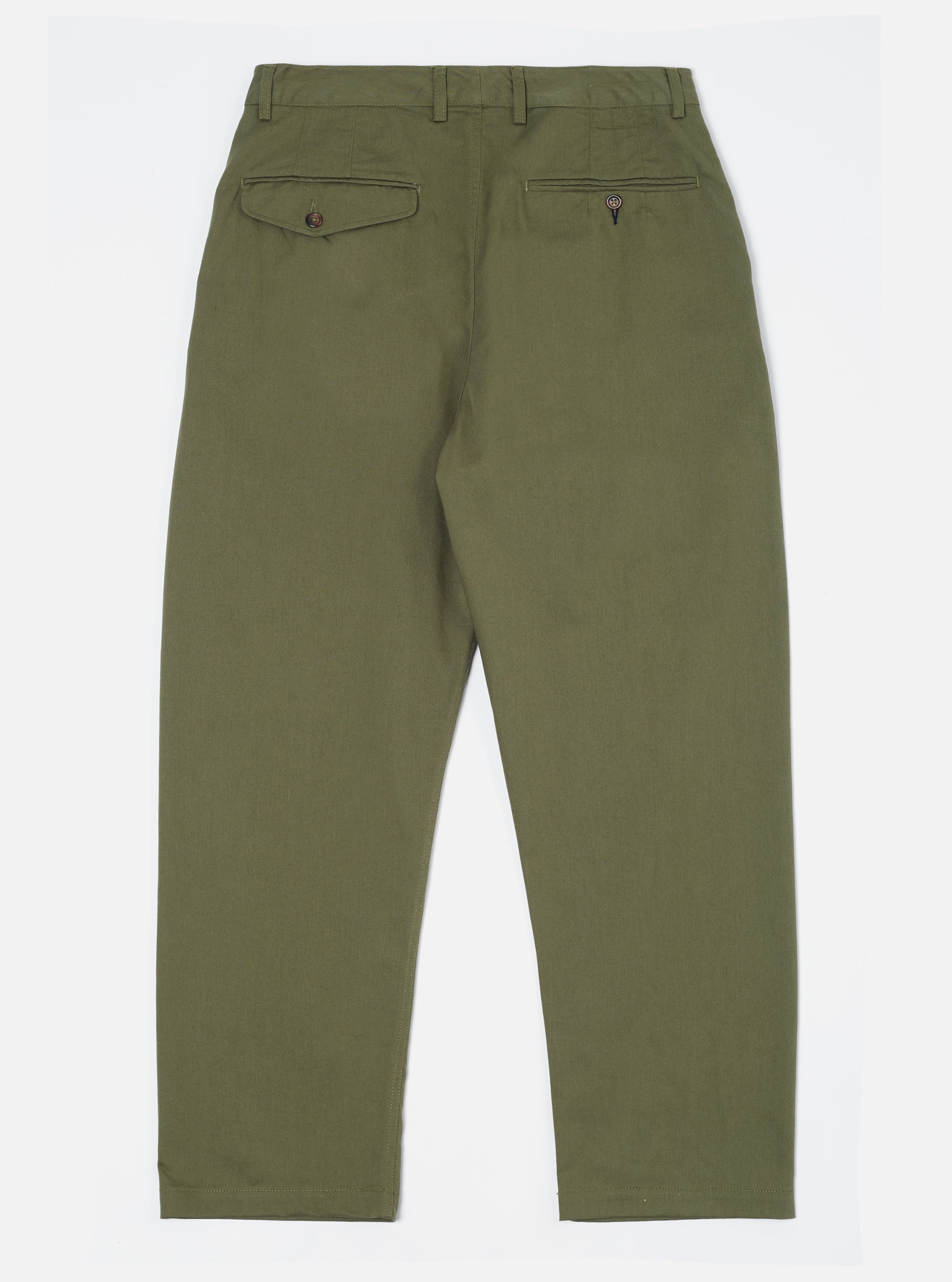Light Olive Twill Double Pleat Pant
