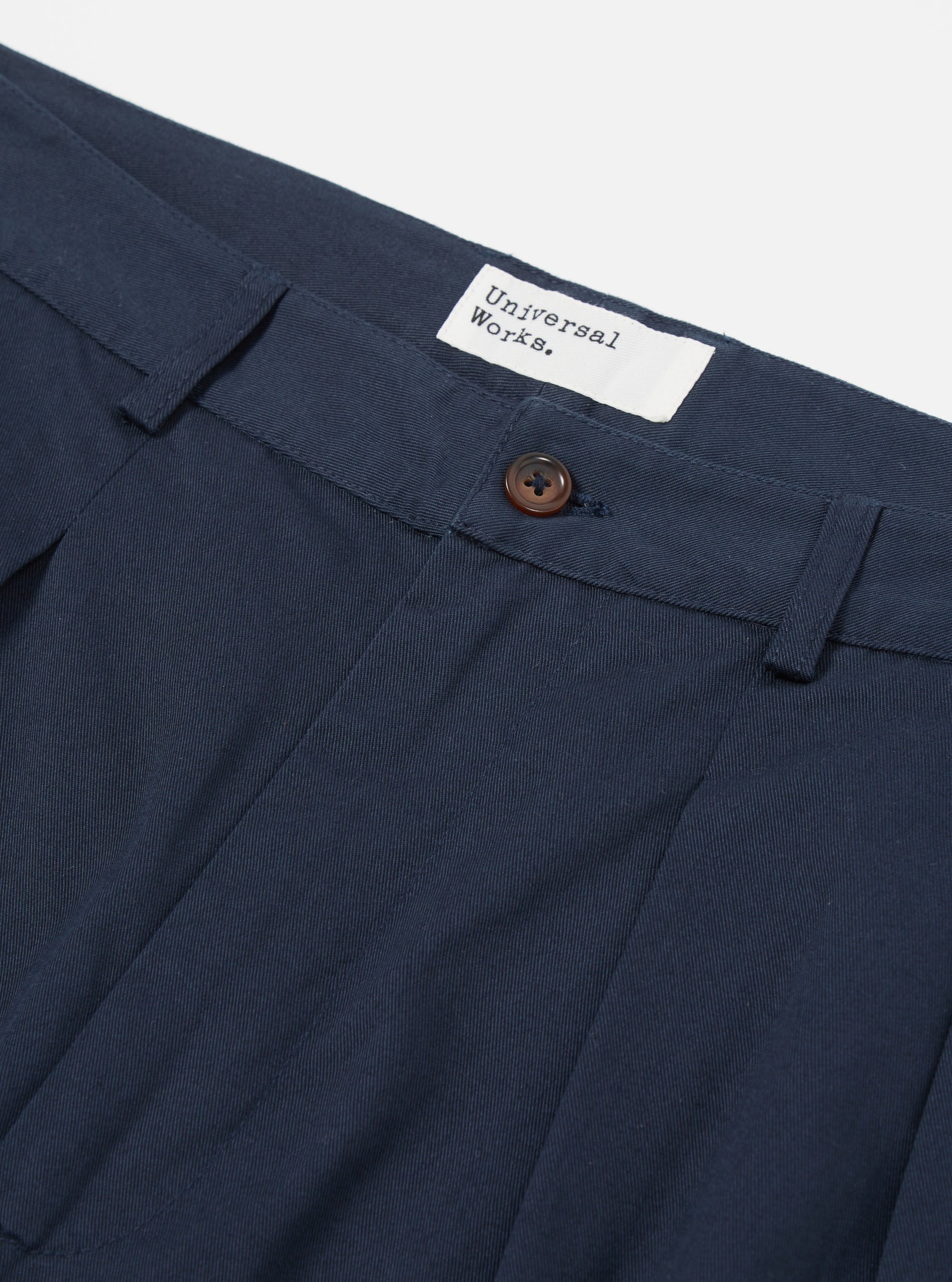 Navy Twill Double Pleat Pant