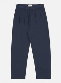 Navy Twill Double Pleat Pant