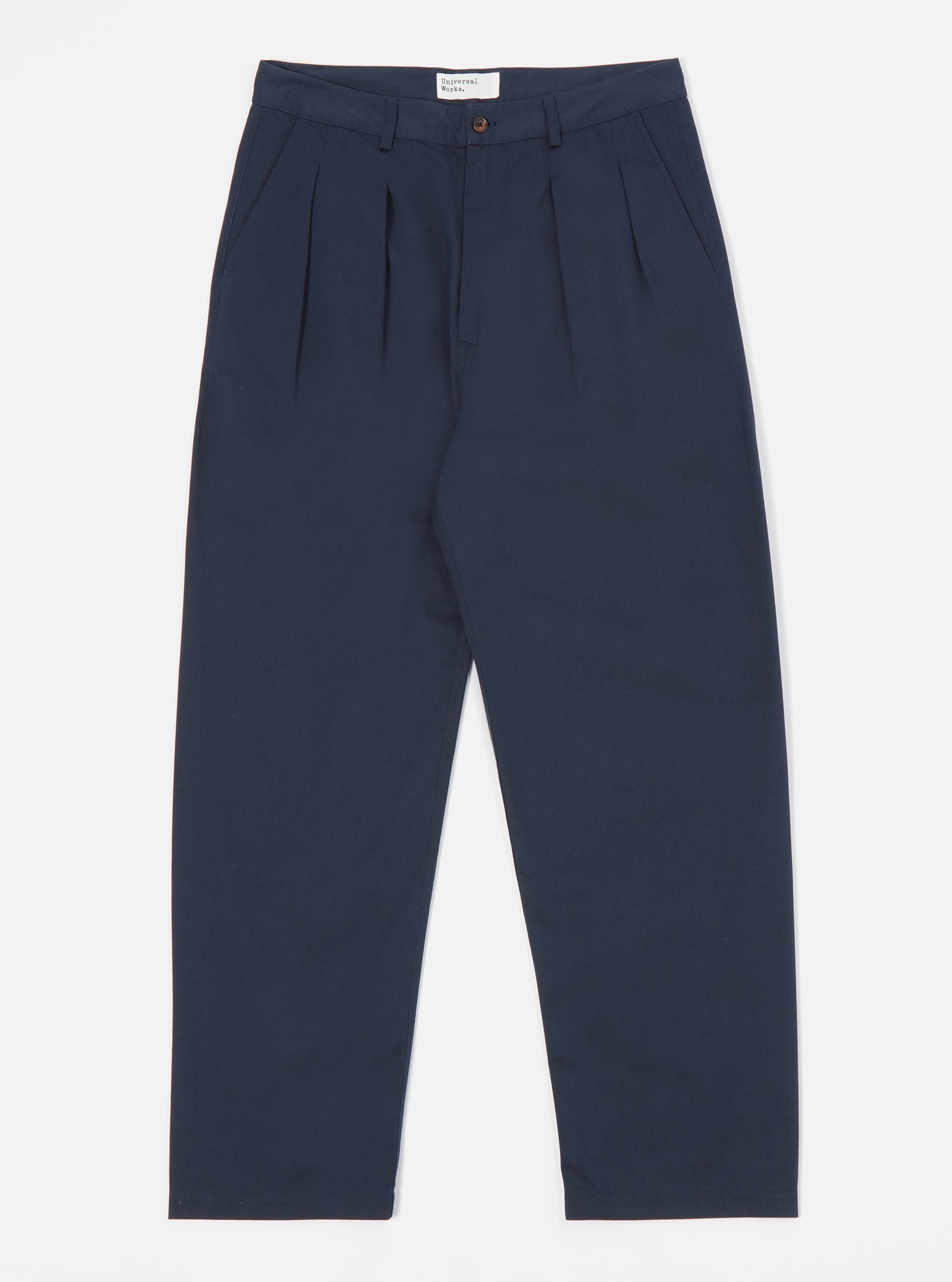 Navy Twill Double Pleat Pant