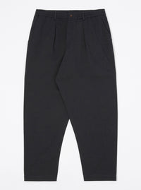 Black Twill Pleated Track Pant