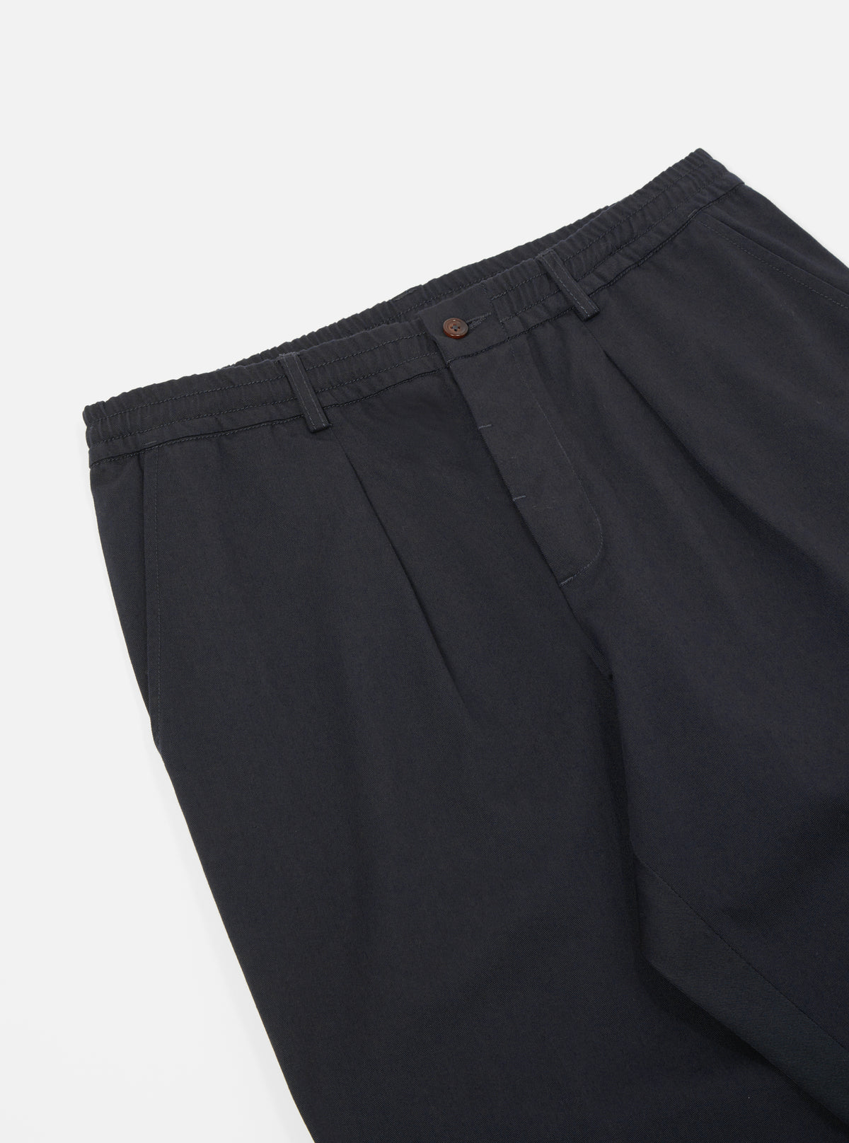 Black Twill Pleated Track Pant