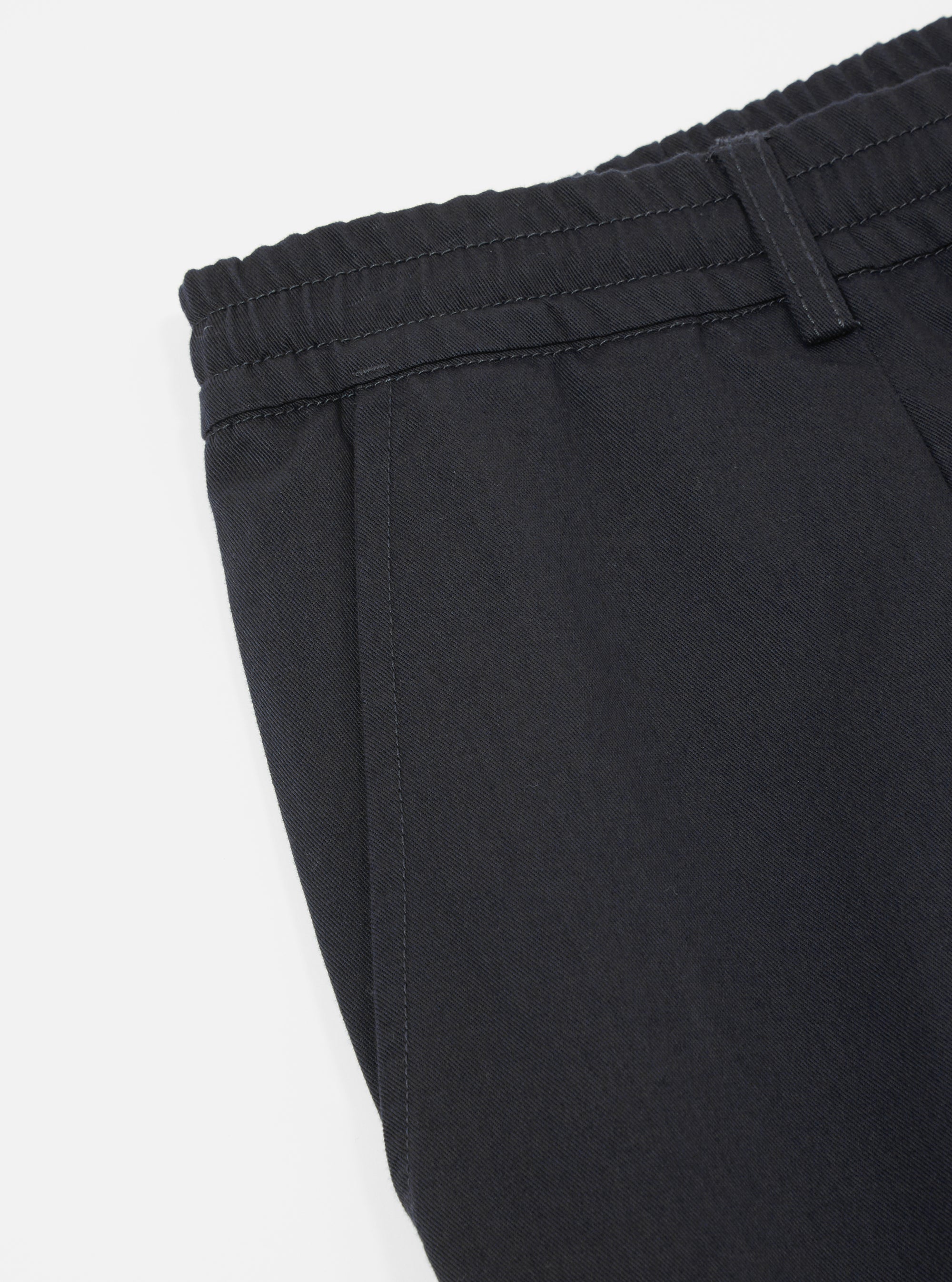 Black Twill Pleated Track Pant