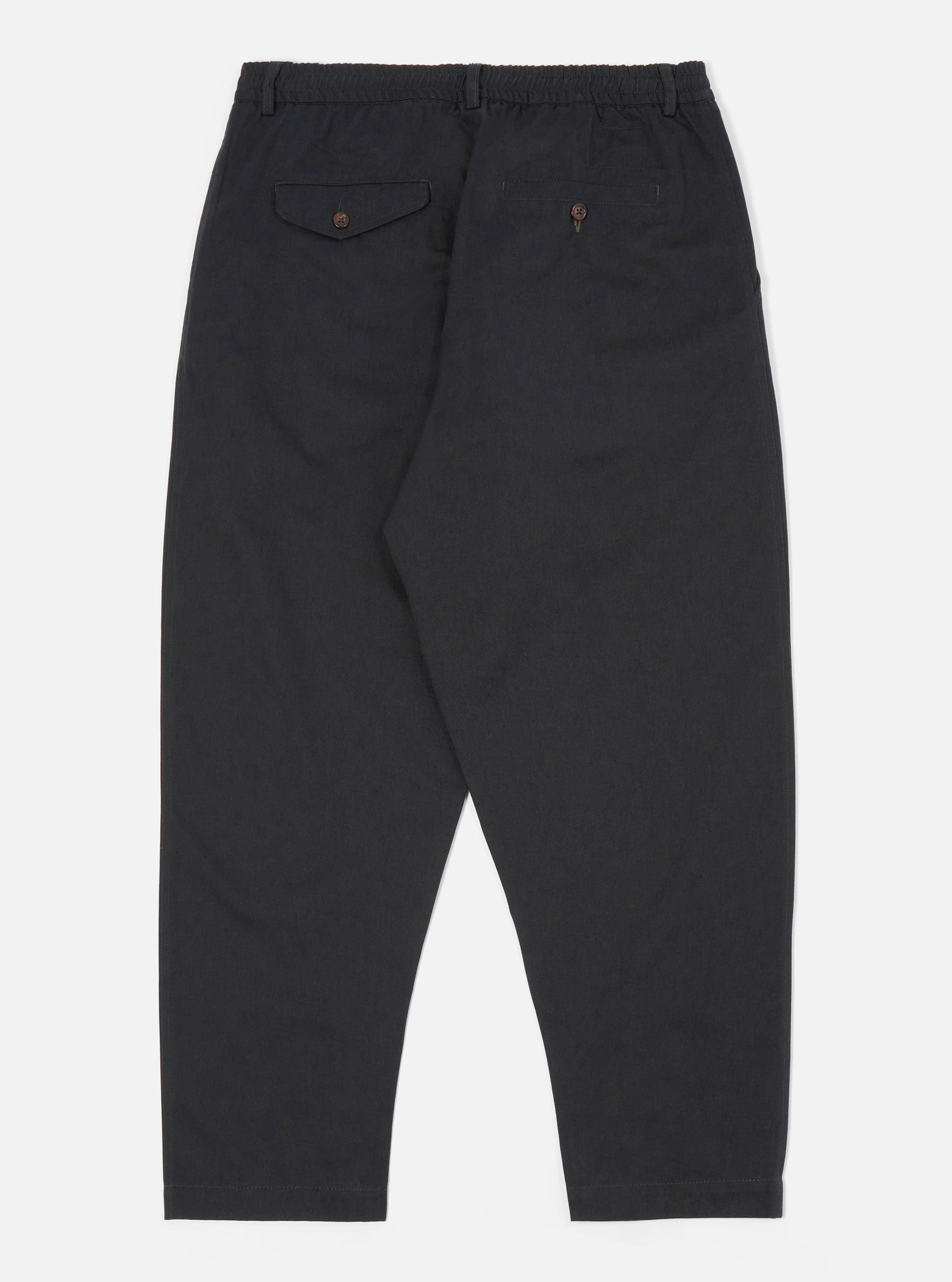 Black Twill Pleated Track Pant
