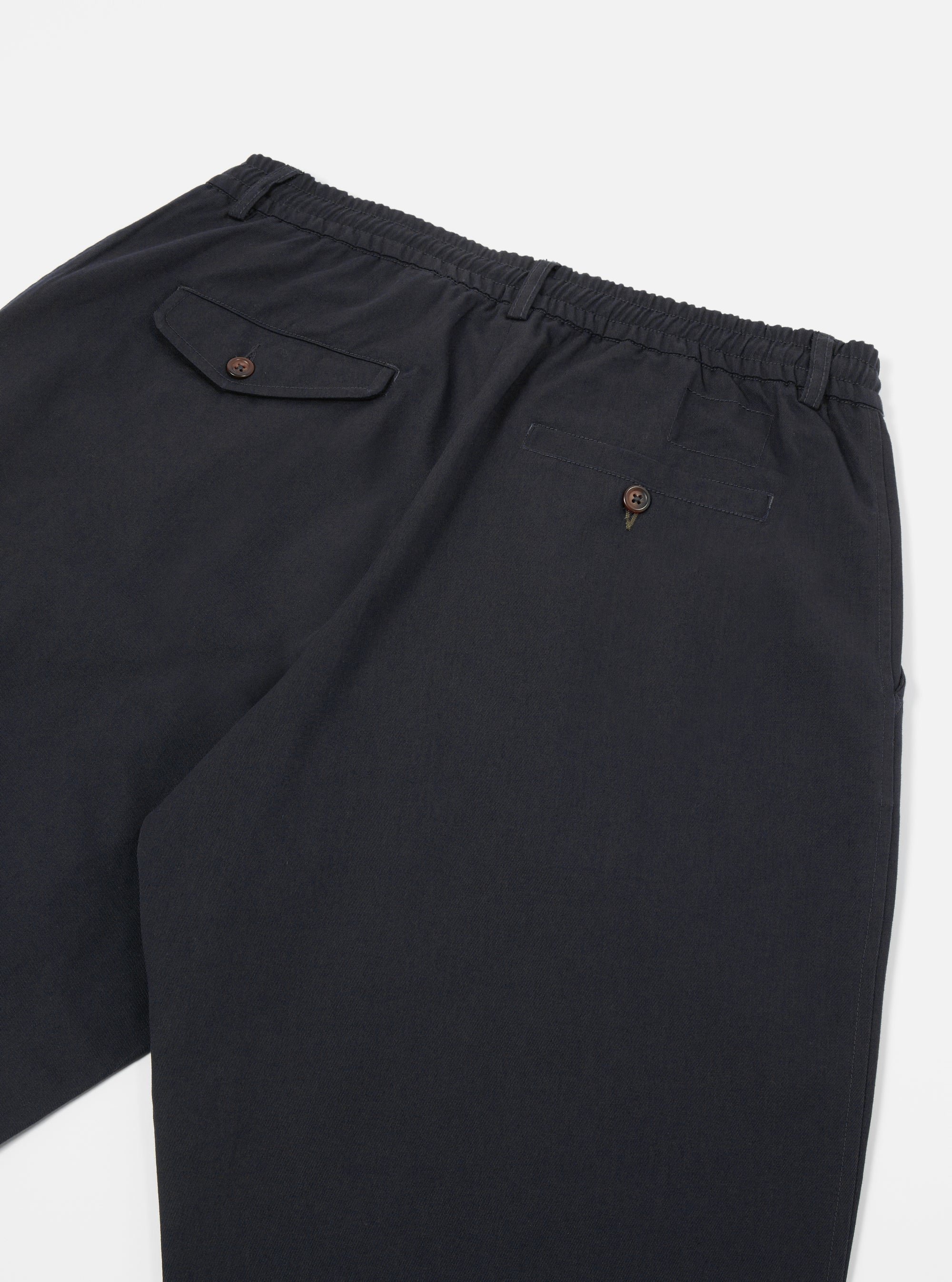 Black Twill Pleated Track Pant