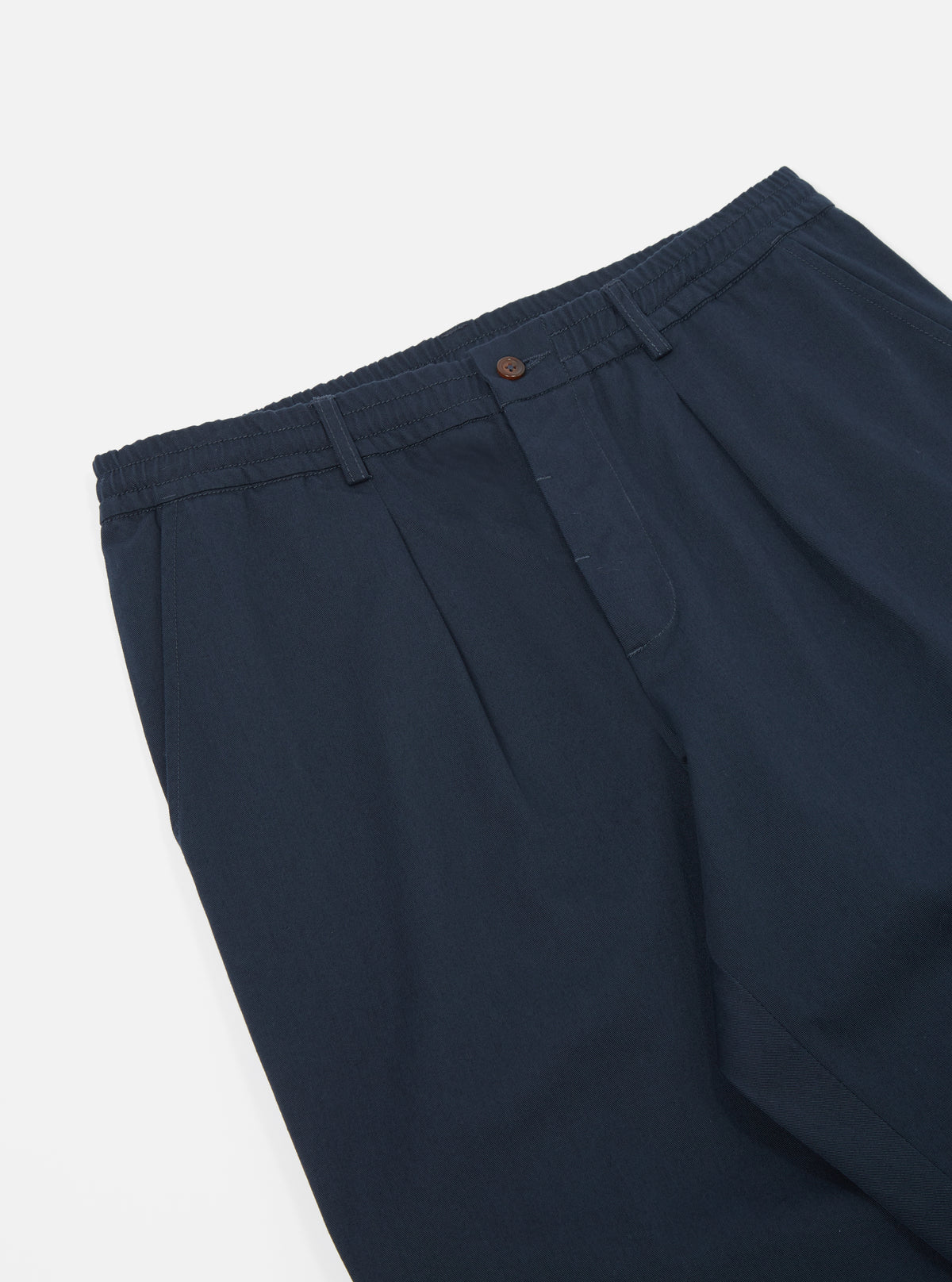 Navy Twill Pleated Track Pant