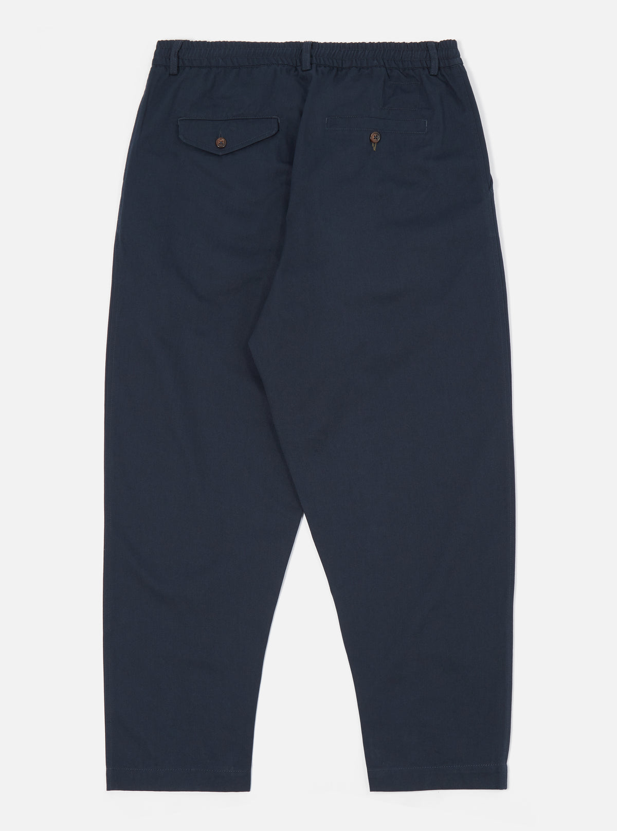 Navy Twill Pleated Track Pant