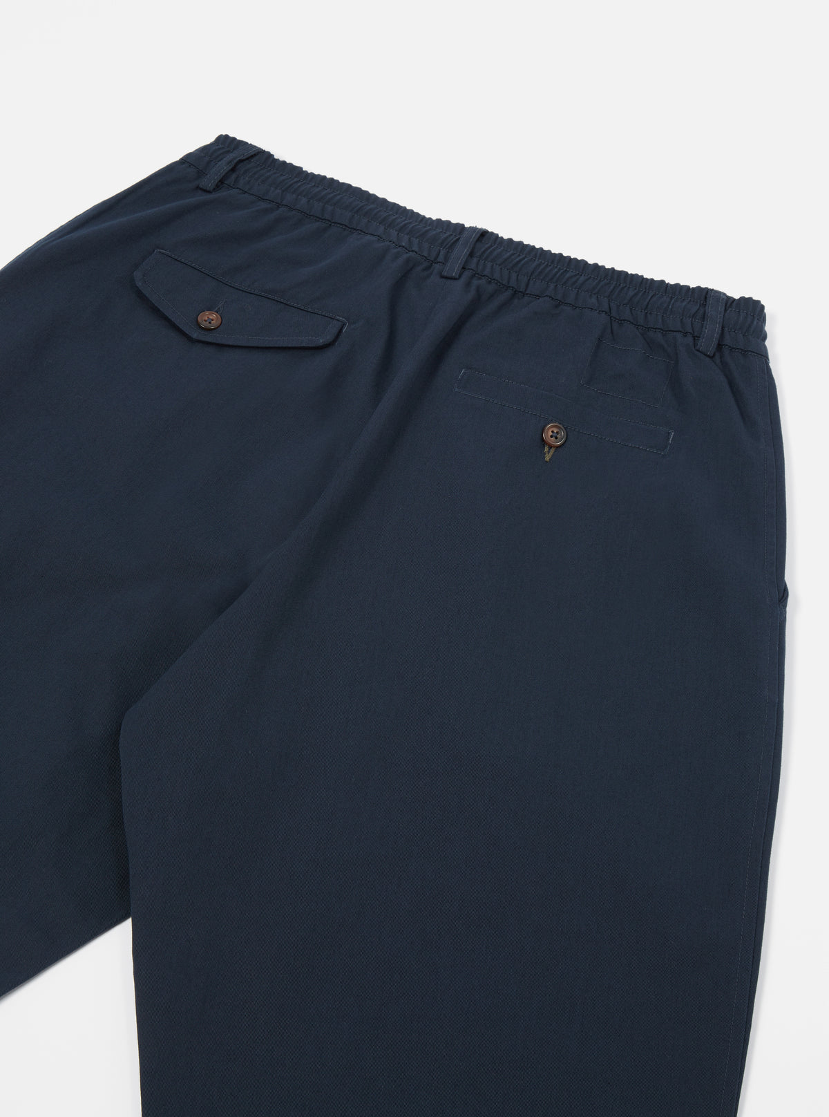 Navy Twill Pleated Track Pant