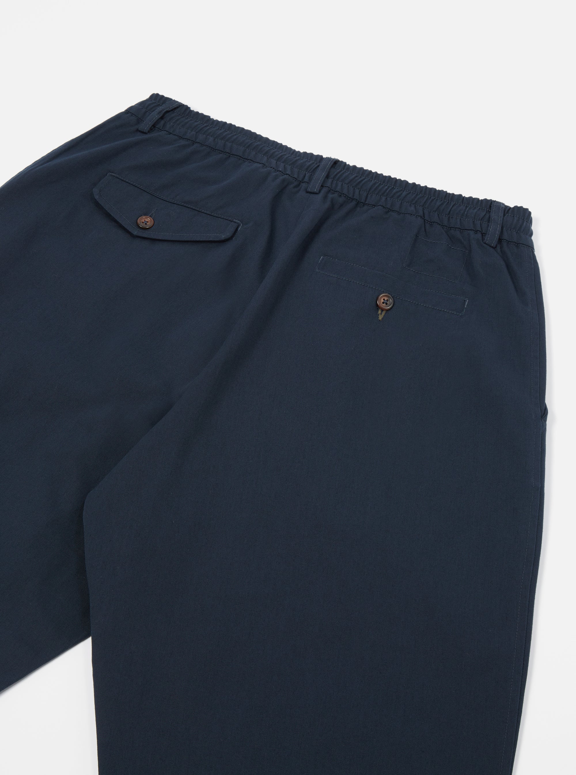 Navy Twill Pleated Track Pant