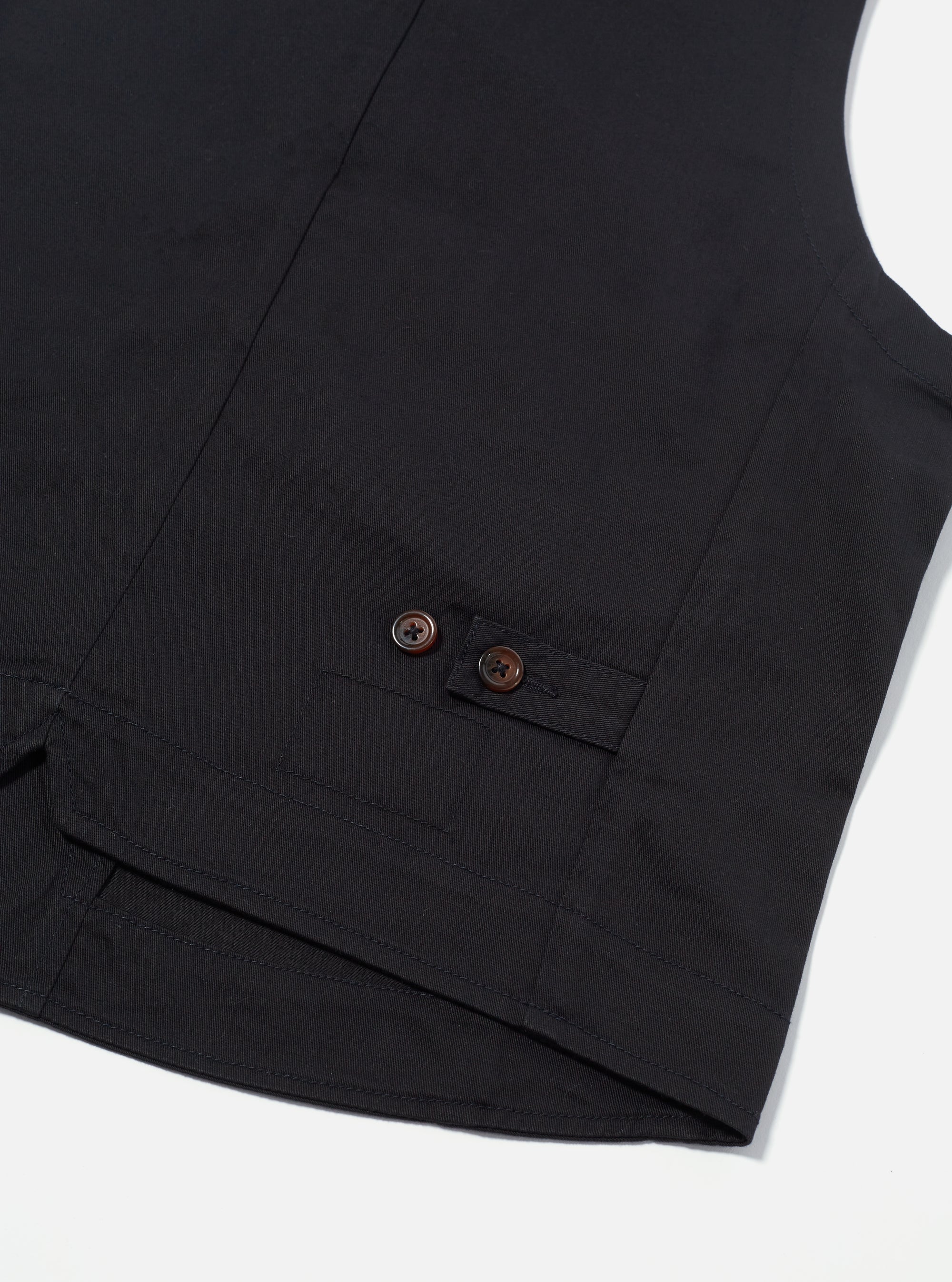 Black Twill Field Waistcoat