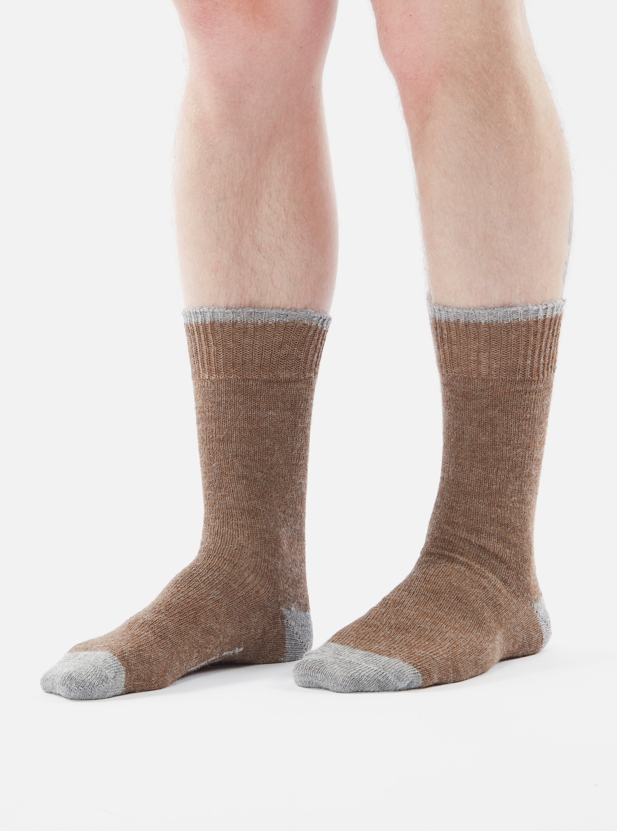 Brown Alpaca Wool Alpaca Sock