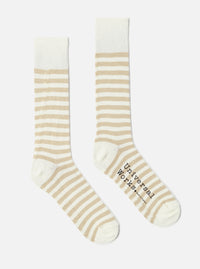 Ecru Cotton Stripe Sock