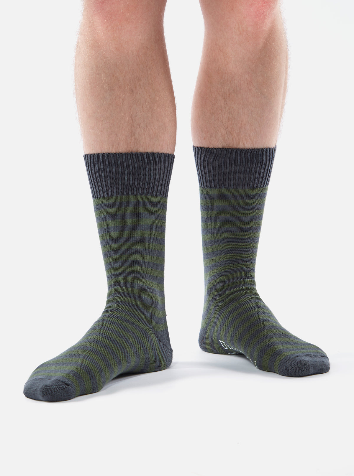 Grey Cotton Stripe Sock