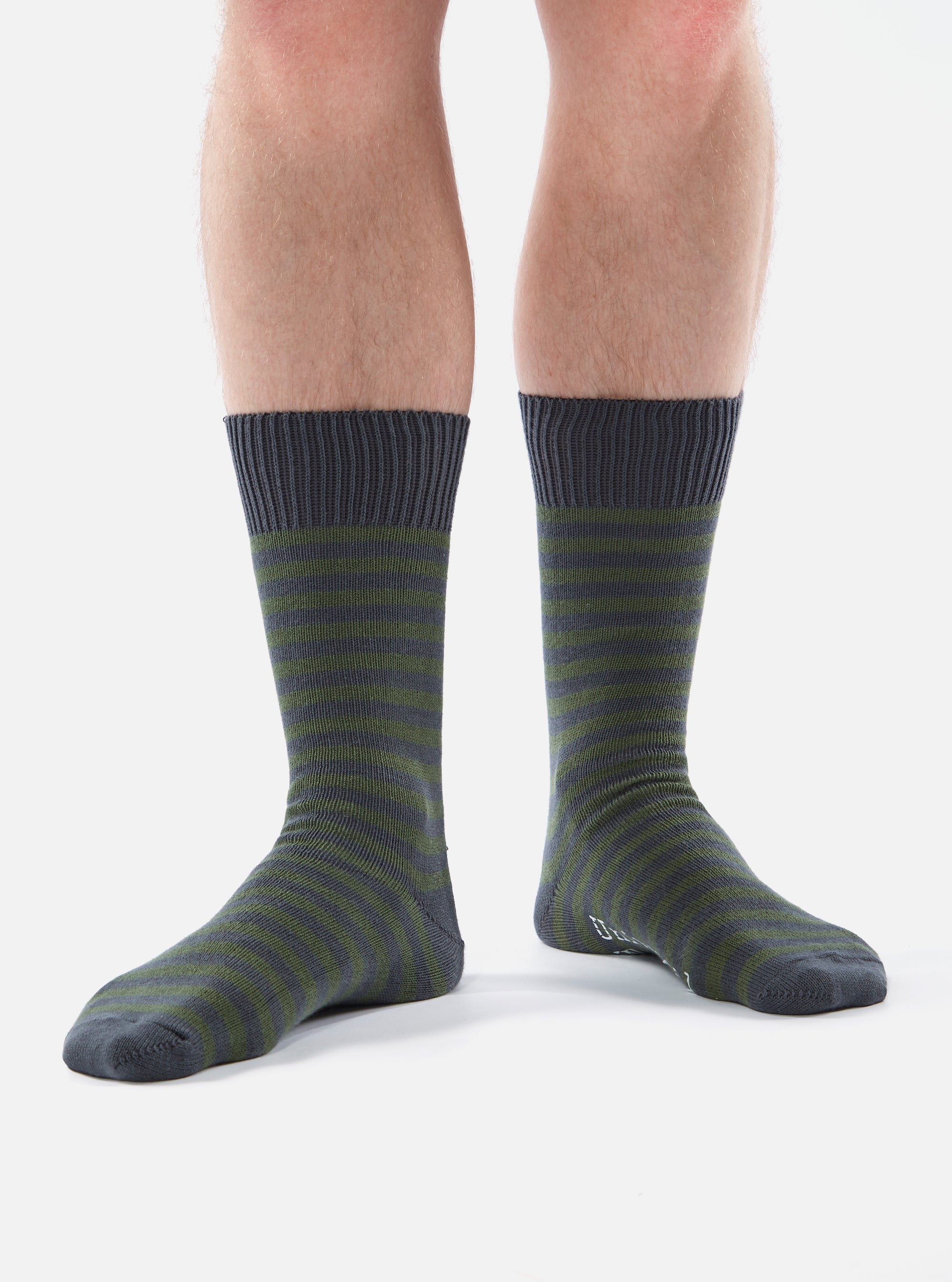 Grey Cotton Stripe Sock