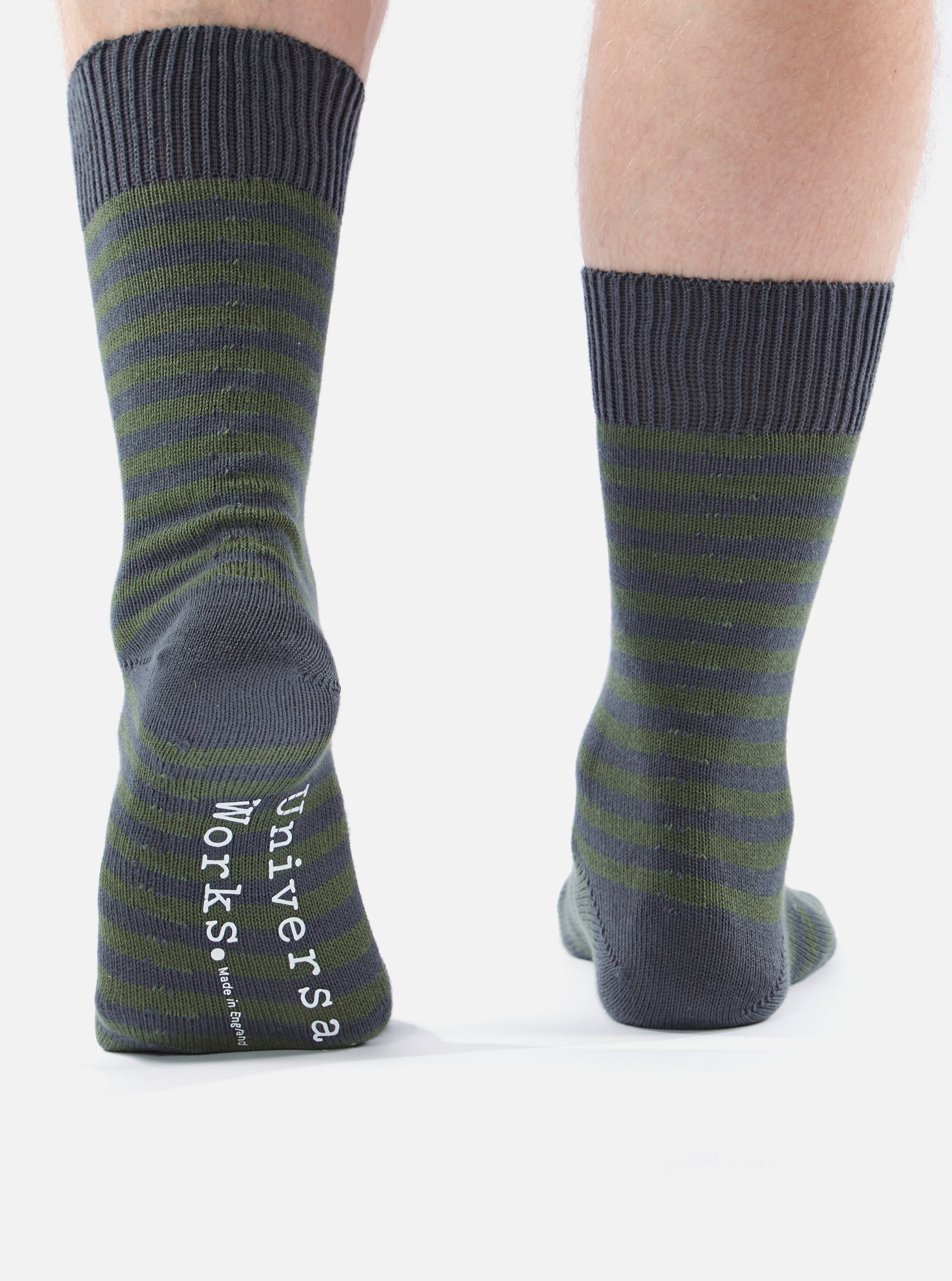 Grey Cotton Stripe Sock