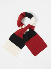 Black/Red/Ecru Soft Wool Deluxe Football Scarf