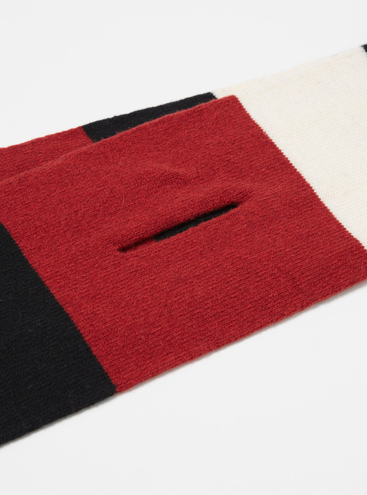 Black/Red/Ecru Soft Wool Deluxe Football Scarf