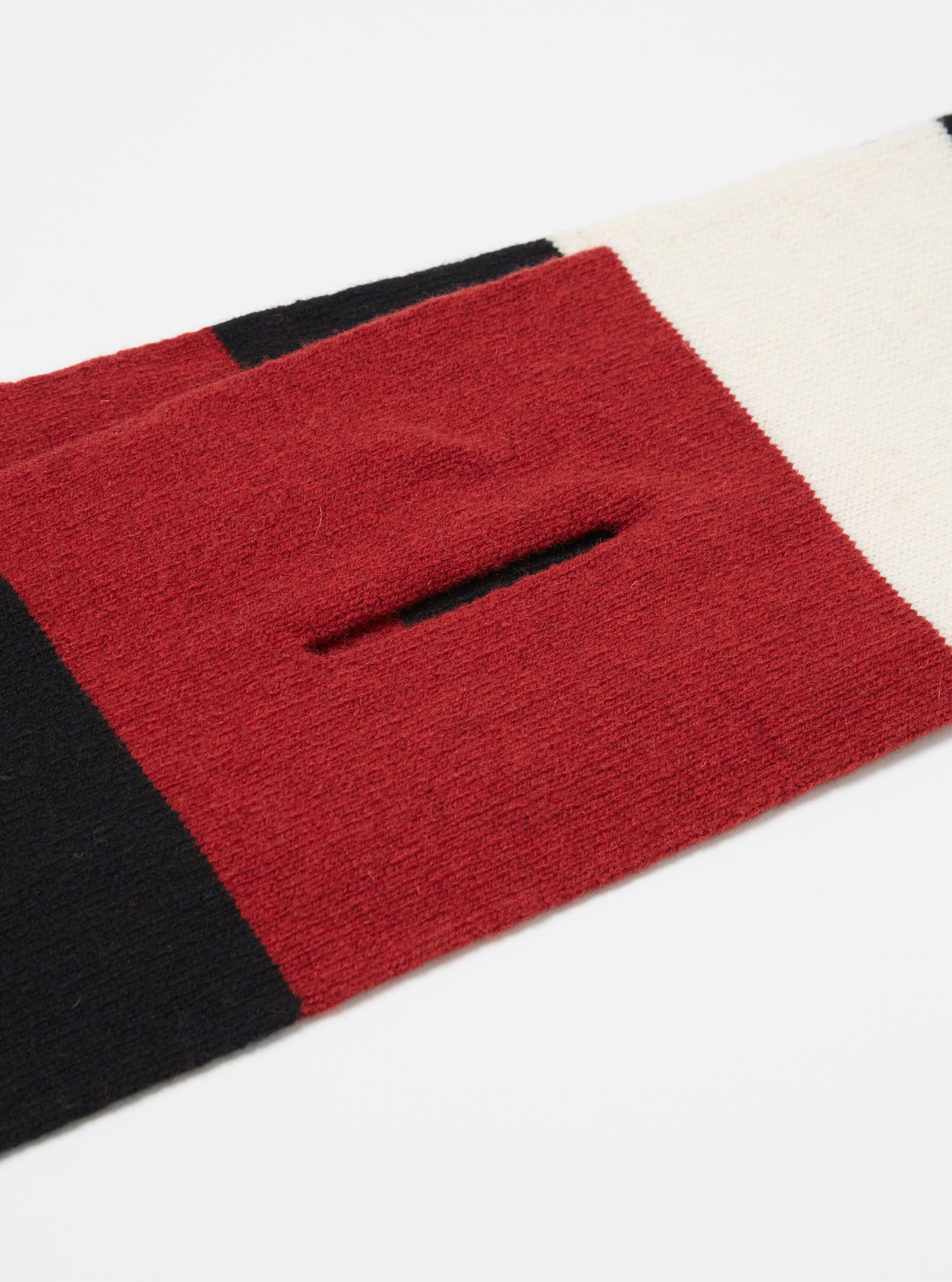Black/Red/Ecru Soft Wool Deluxe Football Scarf