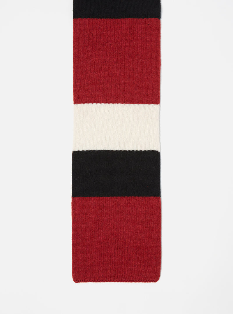 Black/Red/Ecru Soft Wool Deluxe Football Scarf