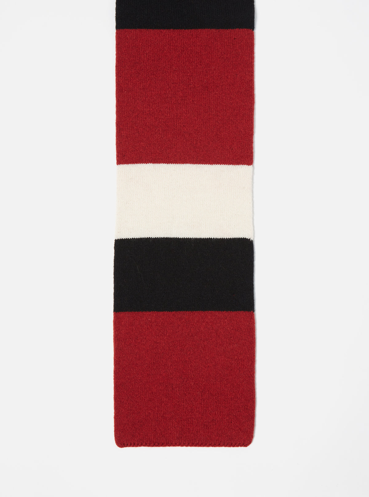 Black/Red/Ecru Soft Wool Deluxe Football Scarf