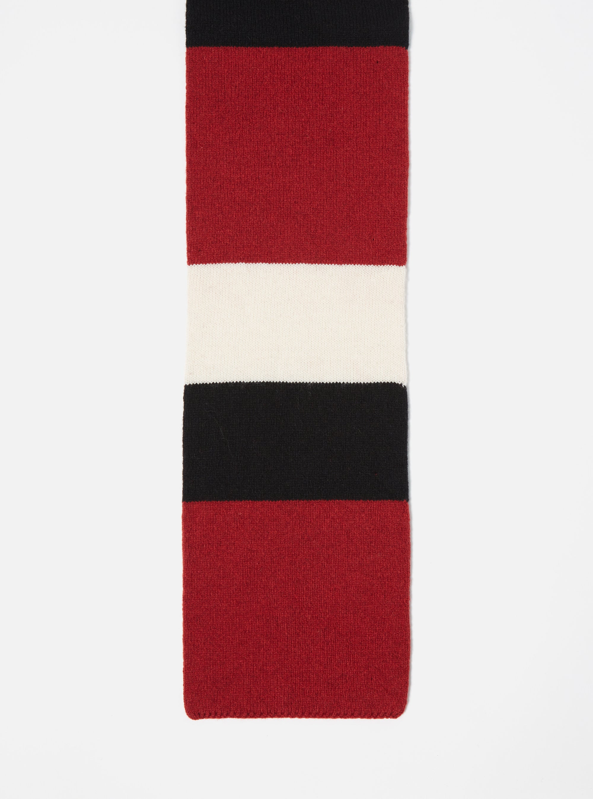 Black/Red/Ecru Soft Wool Deluxe Football Scarf
