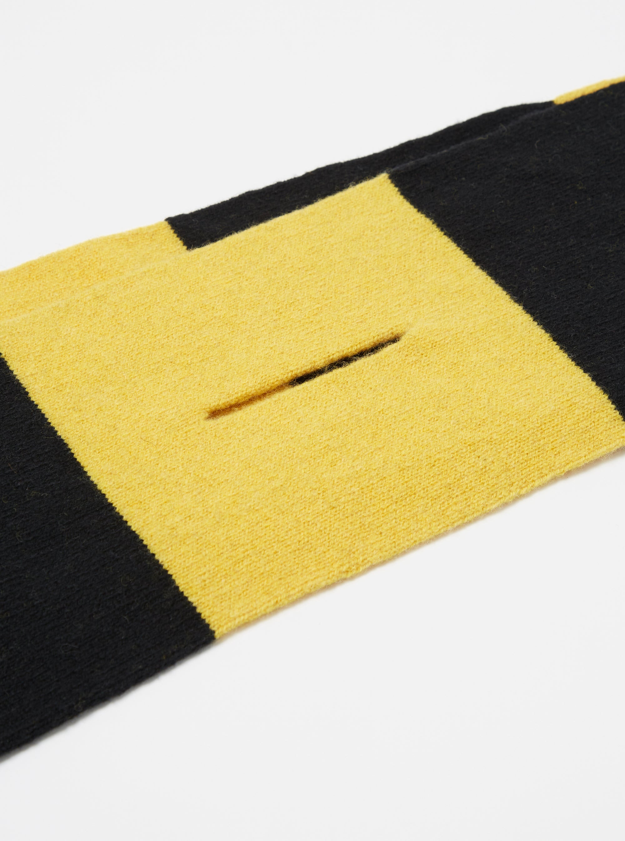 Black/Yellow Soft Wool Deluxe Football Scarf