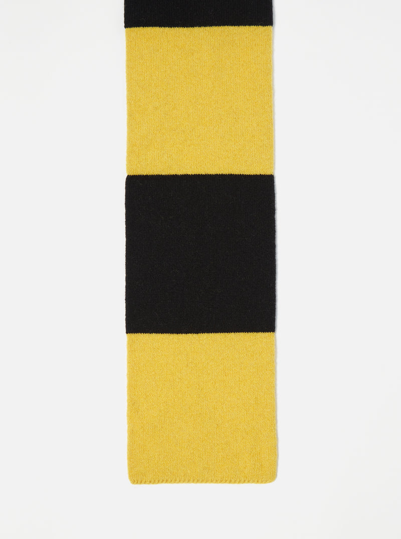 Black/Yellow Soft Wool Deluxe Football Scarf