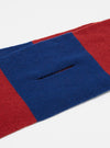Close-up of a Red/Blue Soft Wool Deluxe Football Scarf on a white background. The scarf features alternating red and blue stripes and a soft, wool texture.